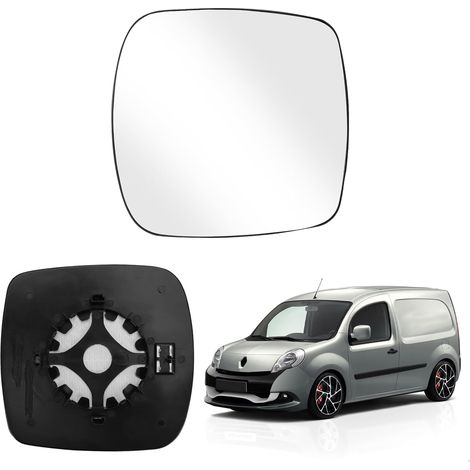 Verre de Rétroviseur Remplacement pour Renault Kangoo II 2007-2012, Rétroviseur Extérieur Chauffant Verre de Rétroviseur Sphérique Gauche ou Droit (Gauche)  Rétroviseur extérieur hyperbolique sphériqu (1/5)