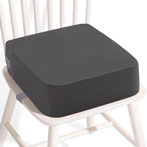 Rehausseur Chaise Enfant, Soutien Portable Chaise Surélevée, Adapté pour les Repas des Jeunes Enfants, Coussin de Chaise Surélevée Facile à Nettoyer (Grey) (1/5)
