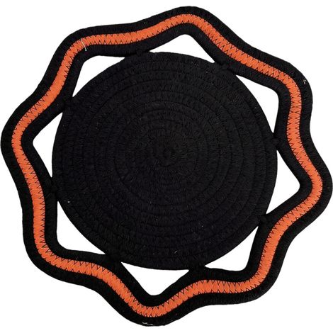 Tovaglietta ottagonale, non arancione/nera. 30 cm
