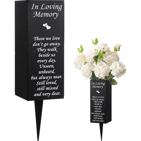 Décorations funéraires cimetière Vase Fleurs funéraires métal Cadeau commémoratif Perte d être Cher Those We Love jardin (1/5)