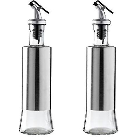 Lot de 2 flacons en verre de 310 ml (10,6 oz) avec distributeur pour huile et vinaigre (1/5)