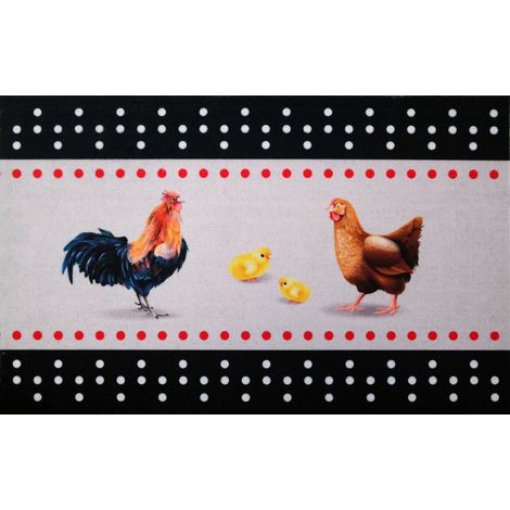 Alfombra de cocina 50x80 cm gallinas - Idmat (1/2)
