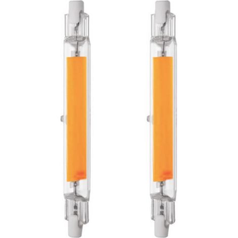 Ampoule LED r7s de 118mm, 2 lots d'ampoules COB filament r7s, Ampoule LED double extrémité 10W 220V, blanc chaud (1/5)