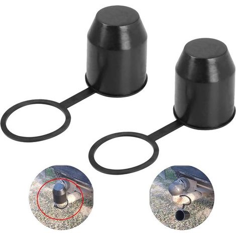 laeeyin Copertura per gancio di traino, Jappe, Gancio di traino, Copertura protettiva per auto, camper, rimorchio, Protezione per testa a sfera, 2 pezzi (nero) (1/5)