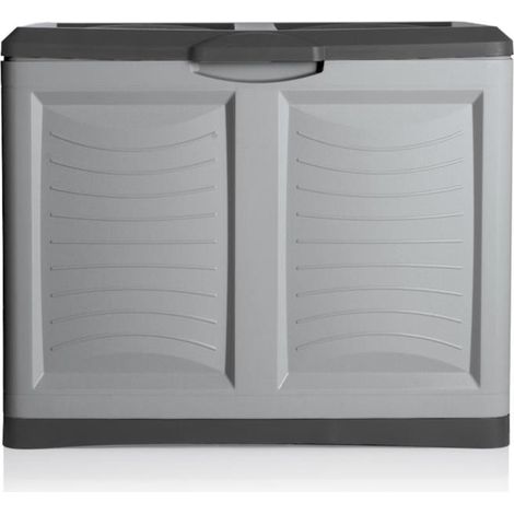 Ac-Deco – Coffre de jardin en plastique 200L – Dimensions H 64 x L 78 x l 45 cm – Montage sans outils – Poignées latérales pour transport facile