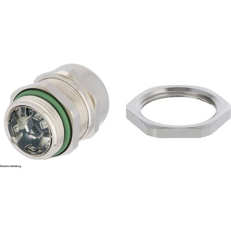 LAPP Verschraubung halogenfrei EMV mit Gegenmutter M25x1,5 Messing (CuZn) vernickelt Gewindelänge 8,0mm - 1 Stück