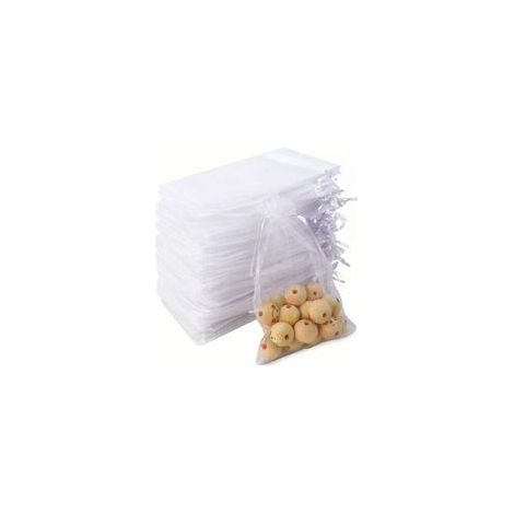 100Pcs Sacs Organza, 10 x 15 cm Pochette Organza Blanc, Sachets Pochettes Cadeau en Organza Sac à Bijoux, Sachet Bonbon, Sachets de Lavande, Marriage Sacs à Cordon (1/4)