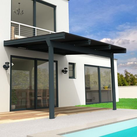 Pérgola solar fotovoltaica RODAS 5,735x3,492 M - Gris 4000W con Bandeja de cables (1/2)