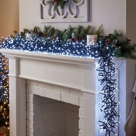 Cool White Dazzling 750 LED Cluster String Lights (1/2)