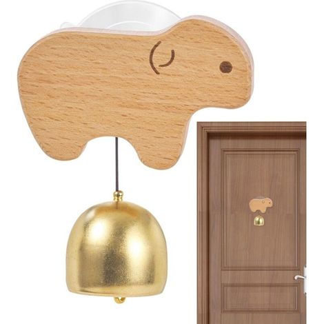 Sonnette de porte pour commerçants - Sonnette de porte à ventouse petit mouton Sonnette de porte d'entrée commerciale pour les commerçants, les magasins de détail et la maison - Cloche souveni (1/5)