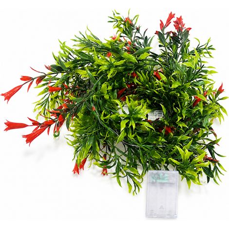 Guirlande LED à Fleurs Artificielles d’Ipomée, 35 Lumières, Alimentée par 3 Piles AA, Modes Fixe et Clignotant (1/5)