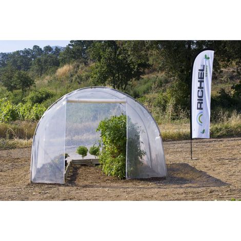 Serre de jardin pied droit 3x3m (9m2) 1 porte zippee FABRICATION FRANCAISE (1/4)