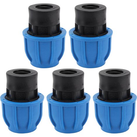 Kit de 5 raccords de plomberie pour tuyau d'eau, connecteur rapide, filetage femelle droit 25xG1/2 (1/5)
