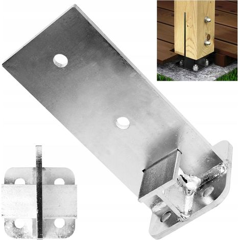Base de Poteau - 90x200 mm - Acier Galvanisé - Montée Facile et Durable (1/5)