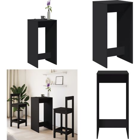 vidaXL Bartisch Schwarz 51x50x103,5 cm Holzwerkstoff (1/5)