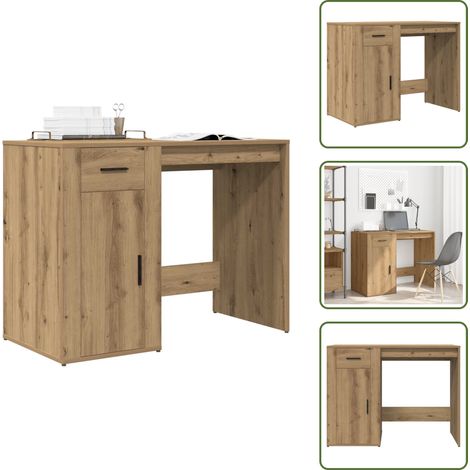 vidaXL Bureau chêne artisanal 100x49x75 cm bois d'ingénierie (1/5)