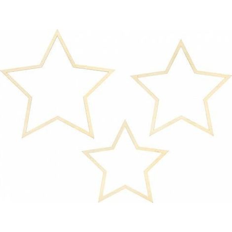 Ciondoli decorativi Stelle, legno naturale, 3 pz. (1/5)