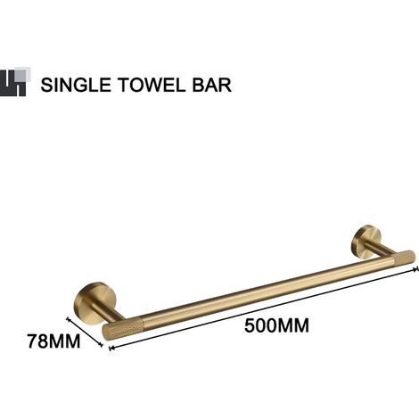 (Porte-serviettes simple A) Porte-savon doré brossé, porte-serviettes, porte-papier toilette, crochet pour peignoir, porte-gobelet, brosse WC, porte-savon, accessoires de salle de bain (1/5)