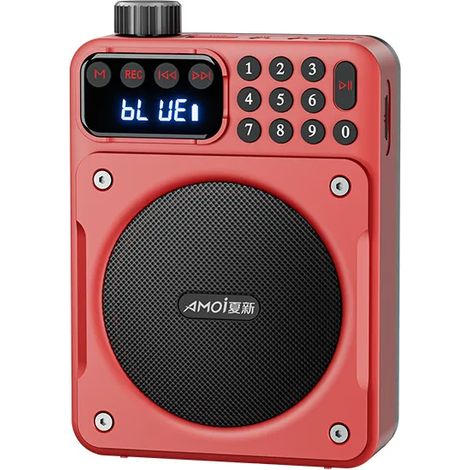 Mini radio FM numérique avec écran haute définition, 76-108 MHz, Bluetooth 5.3 sans fil, haut-parleur, amplificateur vocal portable, et emplacement pour carte TF et USB. (1/5)