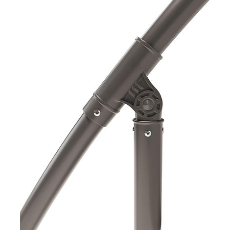 Ombrellone 3x3 M Decentrato Retrattile Braccio Rotabile 360° Chiusura Manovella Base A Croce Giardino Esterno Piscina Bar In Acciaio Inossidabile Telo 180 g/m2 Impermeabile Anti UV (Bianco) - Colore: