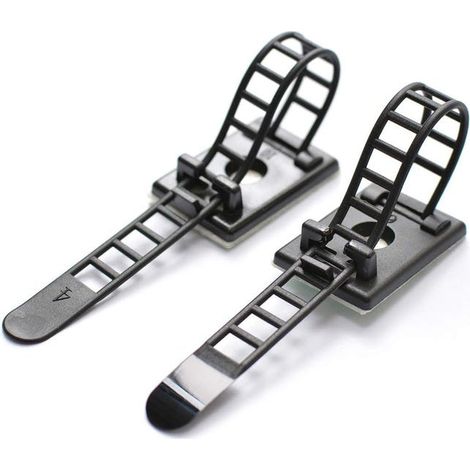 50 selbstklebende Kabelbinder mit Schraubbefestigung – Verstellbare Kabelmanagement-Clips und Kabelbinder aus Nylon (1/5)