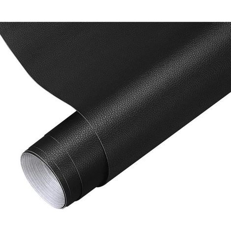 Simili Cuir Autocollant 40 x 150 cm, Kit Reparation Cuir pour Canapés, Sièges de voiture, Meubles - Noir (1/4)