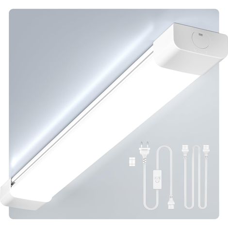 Amdelne LED Wet Room Light 150cm 45W,blanc froid 6000K,Réglette LED 5000LM,plafonnier plat Blanc - 4 PCS (1/5)