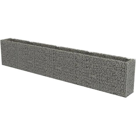 Jardinière, Pot de Fleurs d'extérieur, Lit surélevé à gabion Acier galvanisé 540x50x100 cm OIB9527E (1/5)