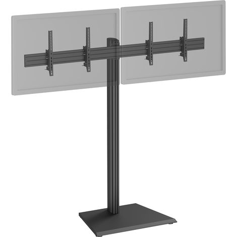 Support TV sur pied - 2 écrans 50'' - 55'' Hauteur 175cm à poser, Inclinable noir (1/3)