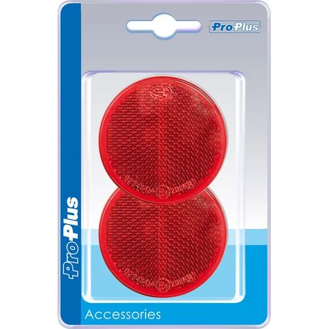 Réflecteur Rouge 60mm Adhésif 2 Pièces Dans Blister (1/5)