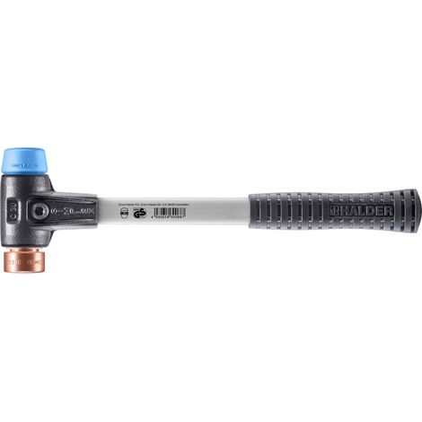 Hammer HALDER SIMPLEX TPE weich / Kupfer mit Gehäuse aus verstärktem Temperguss und Stiel aus Glasfaser - D=30 mm - 3714.030