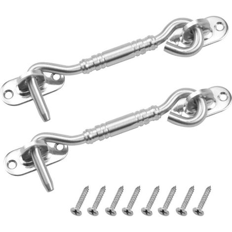 10 cm (4 Zoll) großer Kabinenhaken und Öse aus Edelstahl – Geschenk-Accessoire – Crezuo