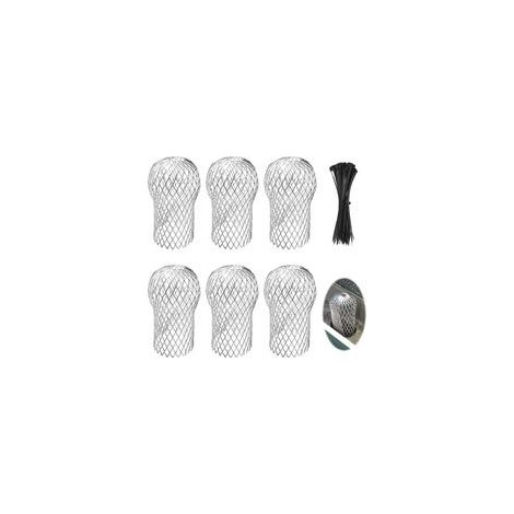Protection anti-feuilles pour gouttières, lot de 6, protection anti-feuilles pour gouttières et descentes pluviales, grille en aluminium, compatible avec les descentes pluviales de 3 à 15 cm de diamèt (1/5)