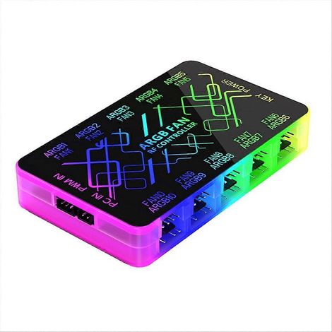 Base magnétique pour boîtier PC avec télécommande pour ventilateurs ARGB et PWM (1 à 10 ventilateurs), accessoire de synchronisation lumineuse (1/5)