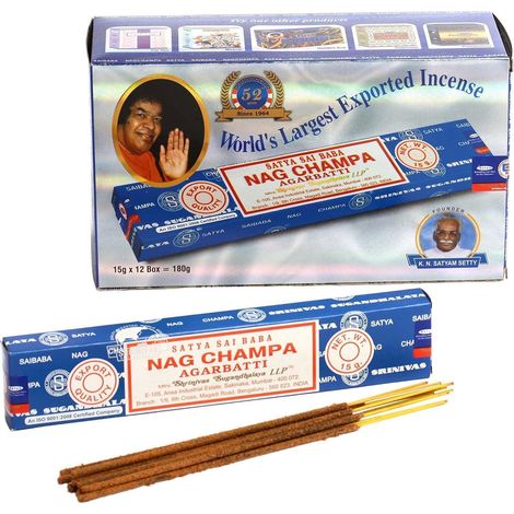 Satya Sai Baba Nag Champa Weihrauch 12 x 15g sticks 180g blau (1/5)
