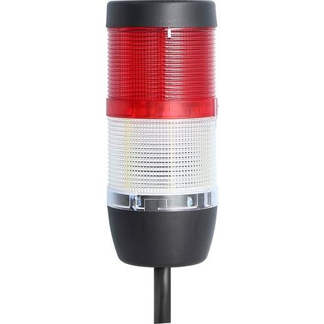 STEX24 Signalsäule weiß-rot, 70mm, 24V AC/DC, LED-Blinklicht Kabel 0,6 Meter, SS70-OB2/24 137 Anschlusstechnik: Anschlusskabel - 1 Stück (1/2)