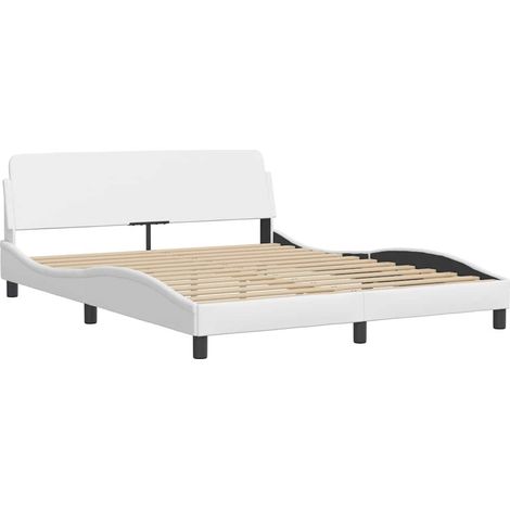 Bettgestell "Dover" Weiß 160x200 cm Kunstleder vidaXL (1/4)