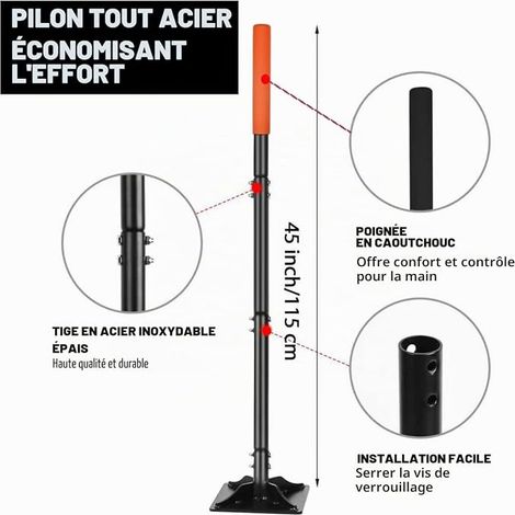 Garden Tamper Carbon Steel Leveling Tamper for Paver Installation and Asphalt Repair (1/4)