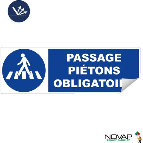Adhésif Passage Piétons obligatoire - Rétroréfléchissant Classe 2 - 450x150mm - 4061597