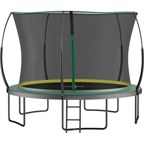 Trampoline de jardin 366 cm avec filet de sécurité sans ressorts et design sans couture (1/5)