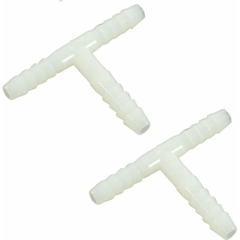 2x Raccord de tuyau coudé en T 3 embouts Connecteur Jonction Adaptateur Durite Tube Pulvérisation Tondeuse Tracteur Universel, diamètre embouts 6mm