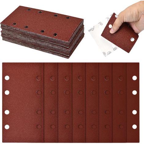 48 Feuilles Abrasives 185x93mm 8 Grains 60 à 1000 Oxyde d'Aluminium Antistatique Papier Abrasif pour Ponceuse Papier a Poncer Papier de Verre Bois pour Bois Métal (1/5)