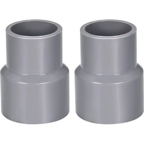 40 mm x 32 mm PVC-Rohrreduzierstück, Kupplungsmuffe, DWV, Grau, 2 Stück (1/4)