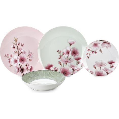 Fade Spring servizio tavola porcellana decorata colori assortiti 18 pezzi