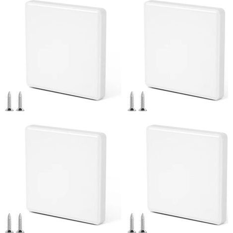 4-teiliges Steckdosenabdeckungsset, weiße 8,6 x 8,6 cm Steckdosenabdeckungen, Unterputz-Steckdosenabdeckung mit Schrauben, Abdeckung für ungenutzte Steckdosen oder Schalter (1/5)