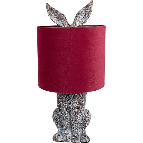 Lampe de table Lapin en polyrésine Lampe de bureau style campagne Brun rouge 20 x 43 cm - PANGIVO (1/5)