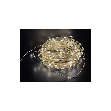 CATENA LUMINOSA A BATTERIA 100 GOCCE LED BIA CALDO - 24 pezzi