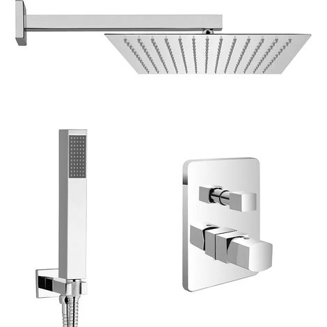 Set doccia da incasso con soffione 30 cm e kit doccia completo Lotus (1/5)