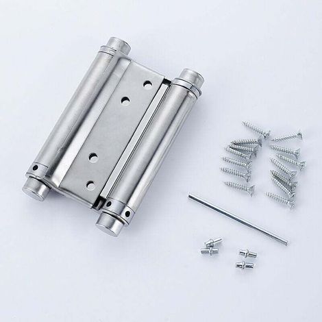 coppie di cerniere per porte stile saloon/western a doppia azione con molla, in acciaio inox, 100 mm (1/5)