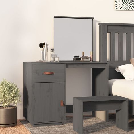 Coiffeuse Gris 95x50x134 cm Bois de pin massif vidaXL (1/5)